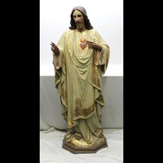 Antique 60" Plaster Sacred Heart SKU C023-002
